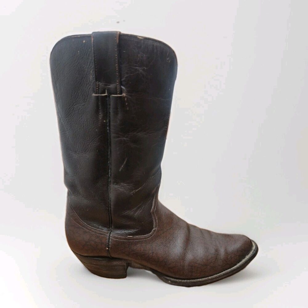 Vintage Brown Leather Men's Size 10D Cowboy Western Boots Unbranded